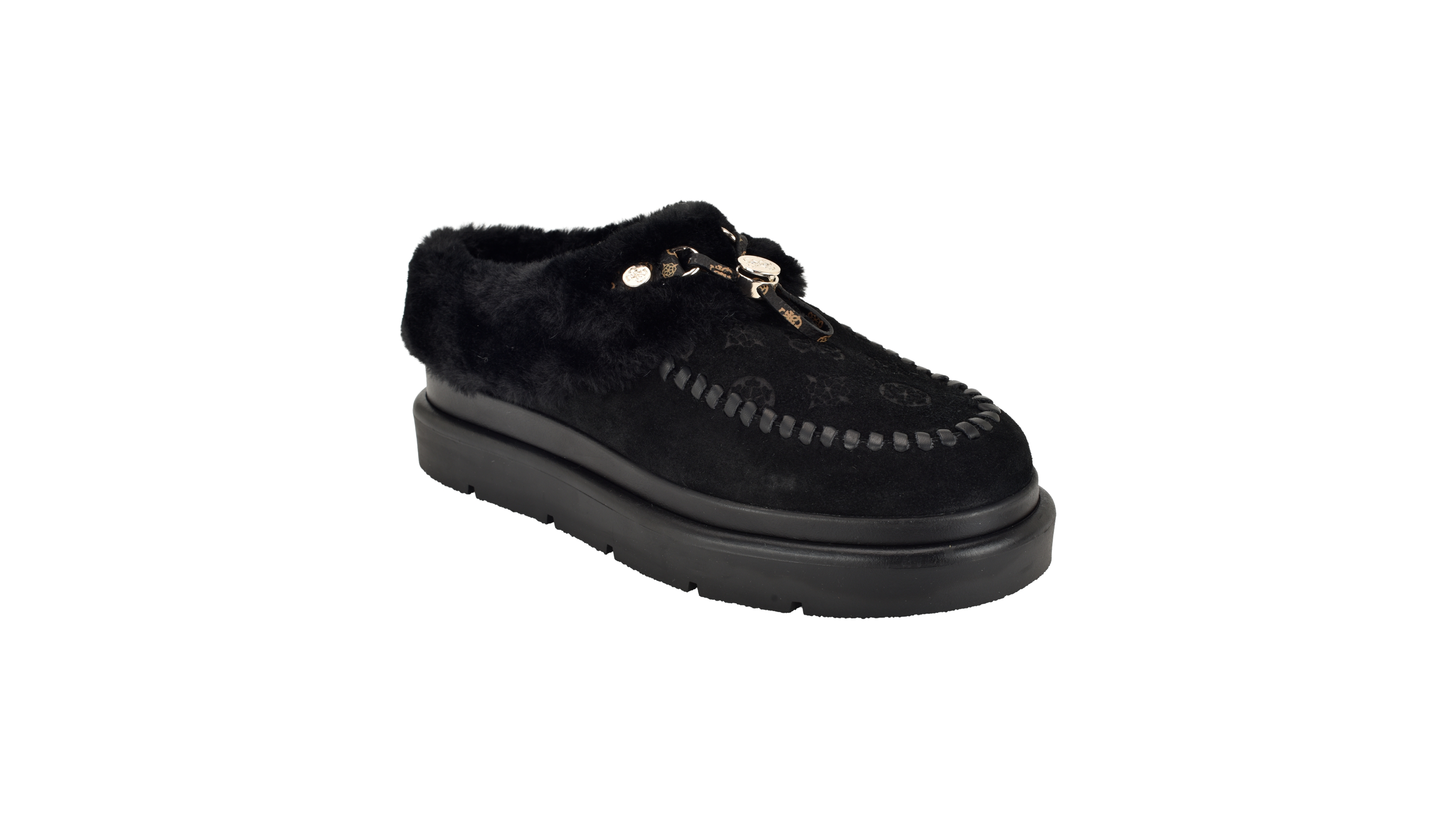 Guess Women's Kendry Cozy Logo Embossed Platform Clogs