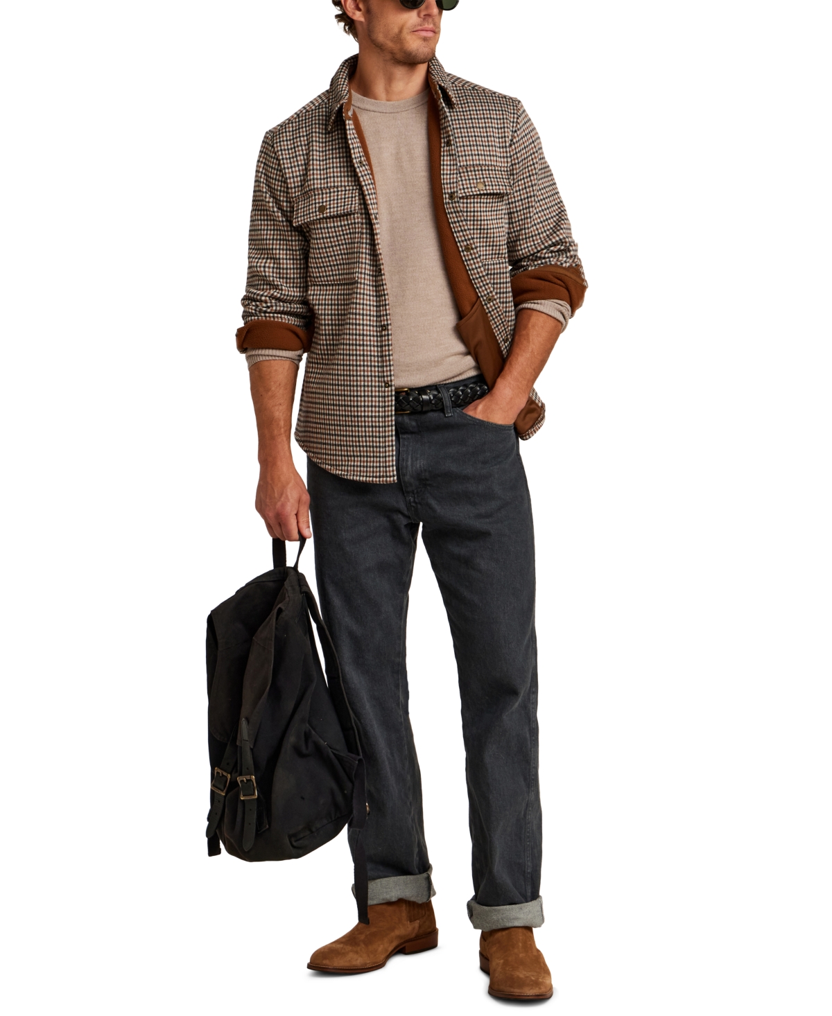 Weatherproof Vintage Men's Knit Check Shirt Jacket