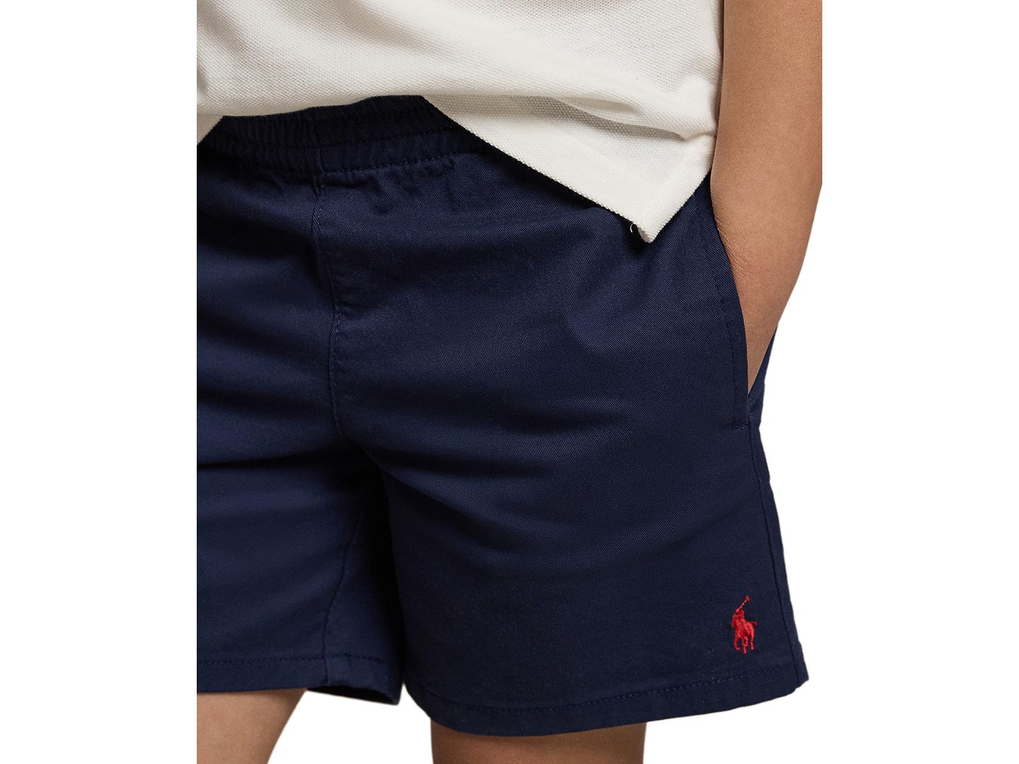 Детские шорты Polo Ralph Lauren из эластичного хлопкового твила, цвет: Тёмно-синий — фото 3