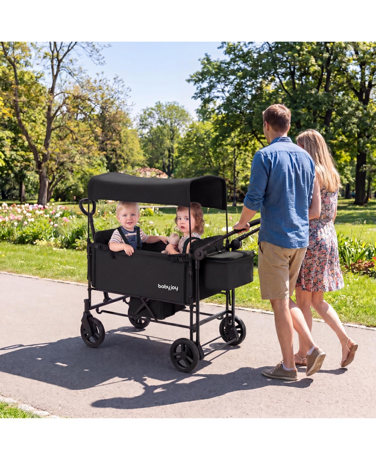 Costway Baby 2 1 Stroller Folding High Landscape Pushchair with Bassinet Mode
