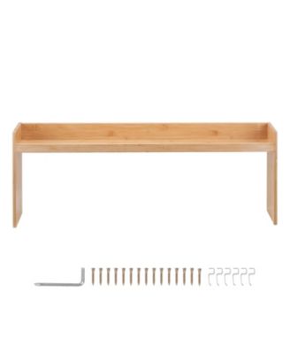Over the Stove Spice Shelf Seasoning Organizer Countertop Storage Rack with 6 Hooks