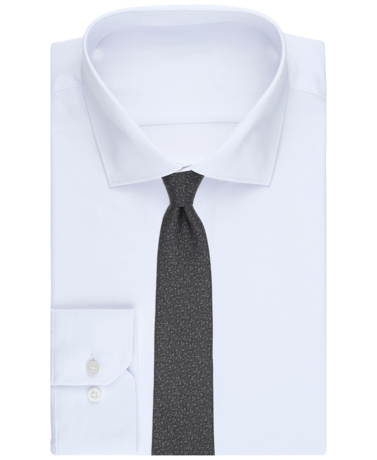 Мужской галстук Perry Ellis Portfolio Portman Floral Print Tie, цвет: Чёрный — фото 3