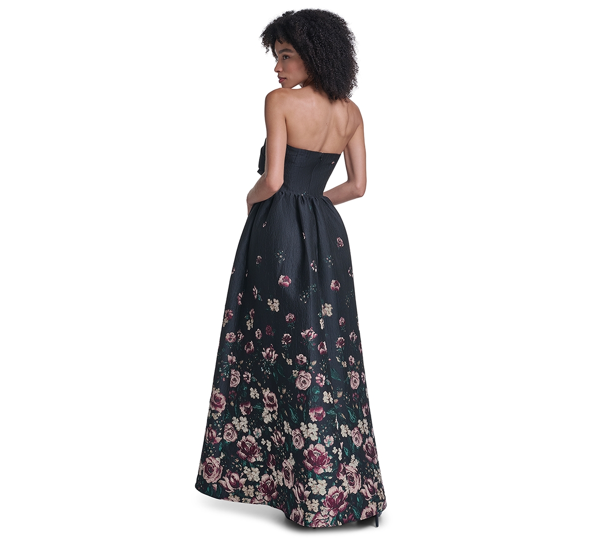 Karl Lagerfeld Paris Women's Strapless Floral Gown