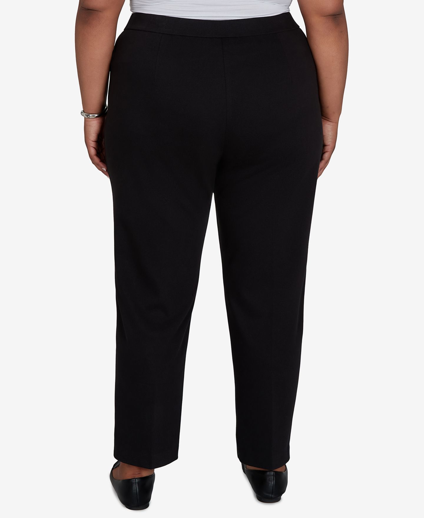 Женские брюки Alfred Dunner Plus Size Knit Twill Mid-Rise Pull-On, цвет: Чёрный — фото 5
