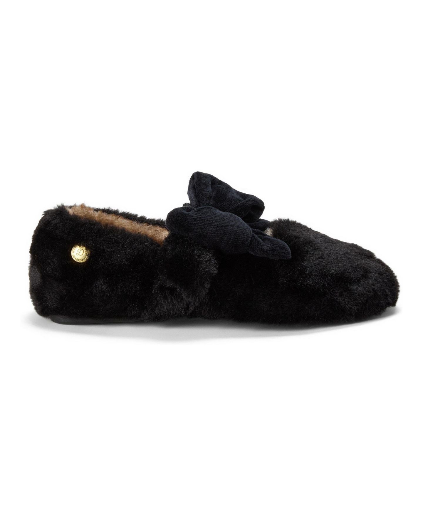 Женские тапочки Dearfoams Pennie Maryjane With Bow Slippers, цвет: Чёрный — фото 2