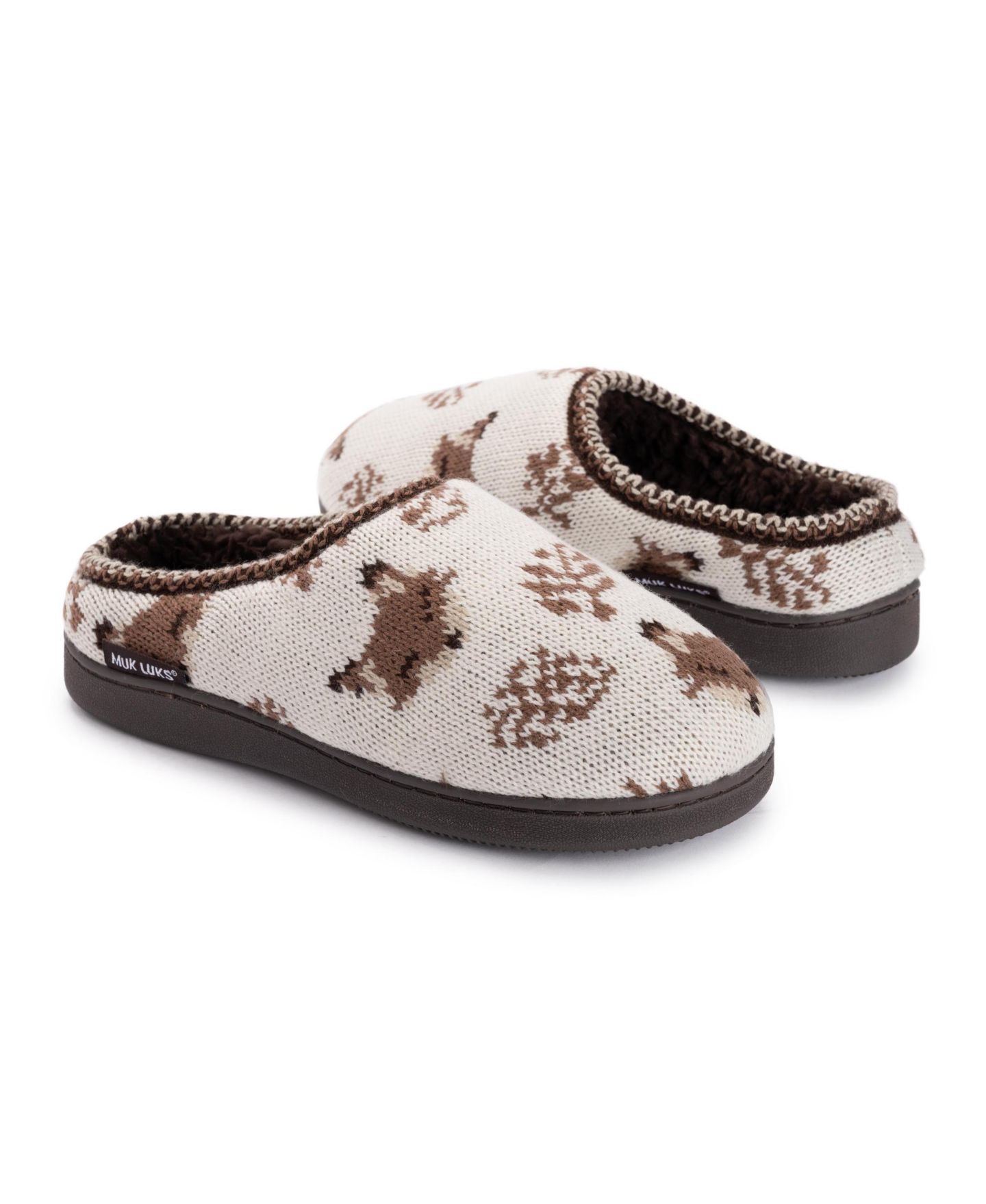 Женские тапочки MUK LUKS Brook Clog Slippers, цвет: Слоновая кость — фото 9