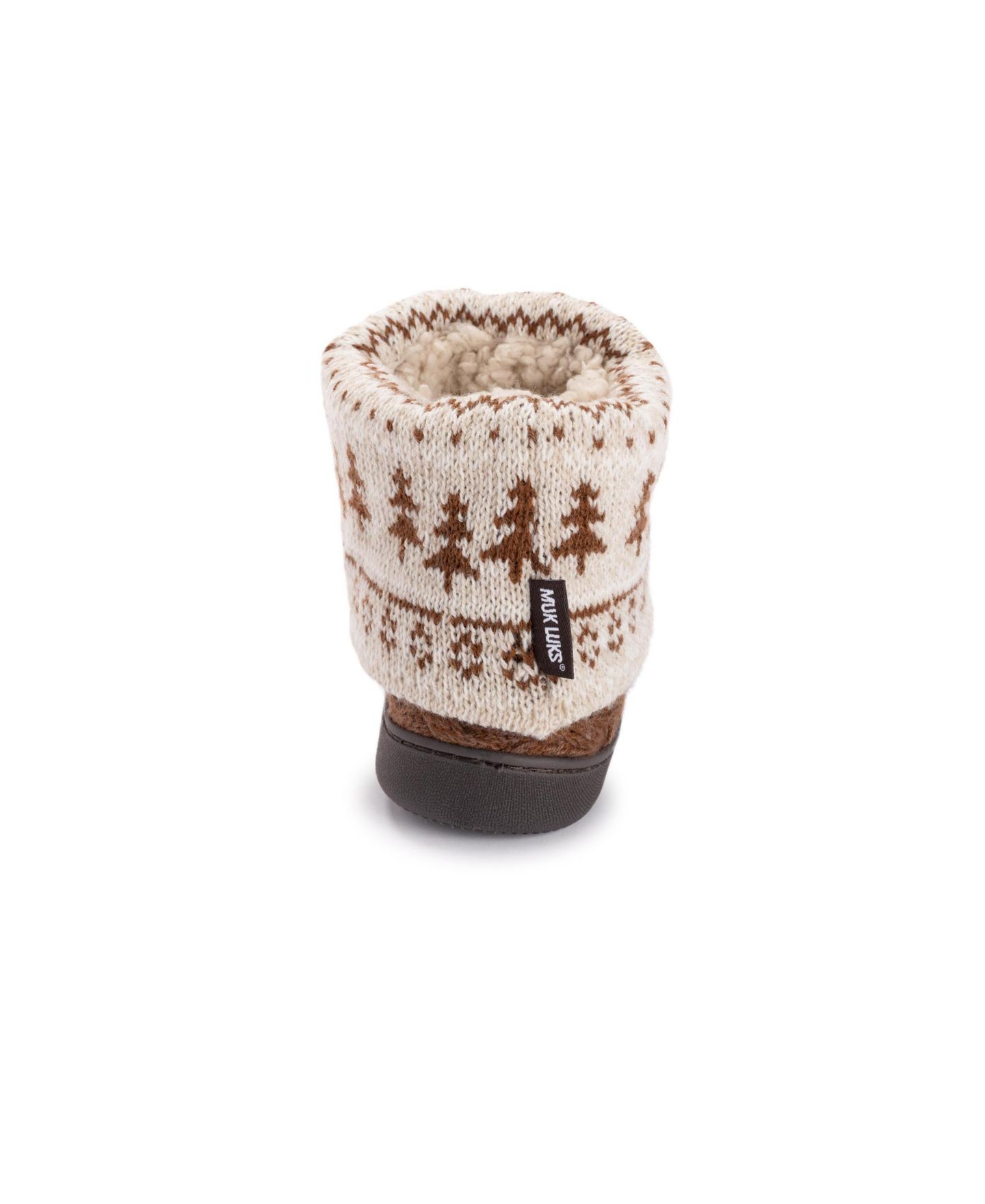 Женские тапочки MUK LUKS Rochelle Bootie Slippers, цвет: Коричневый — фото 2