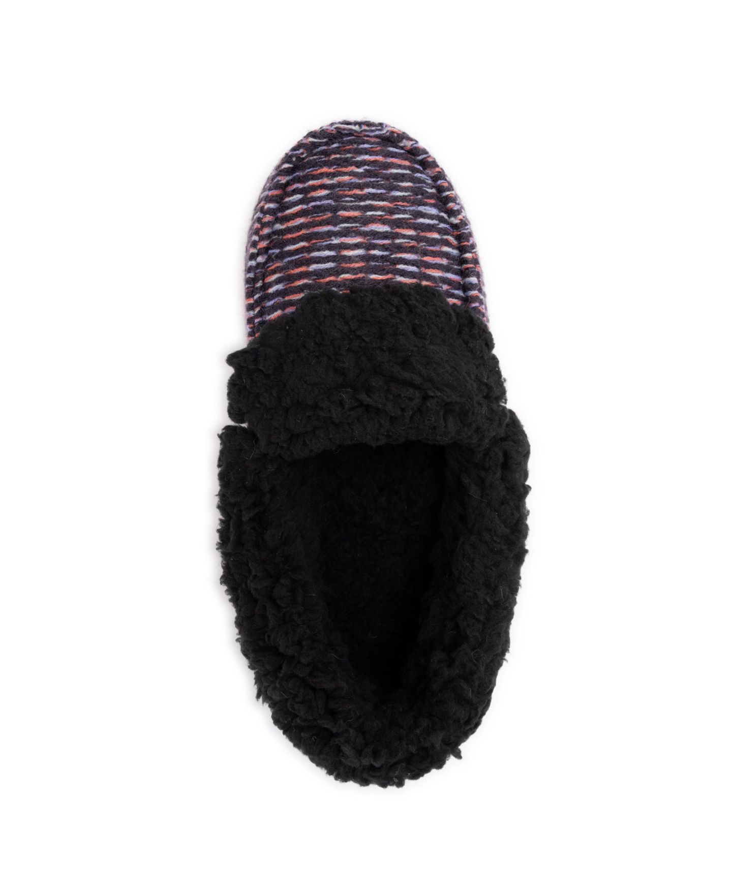 Женские тапочки MUK LUKS Anais Moccasin Slippers, цвет: Чёрный ягодный — фото 8