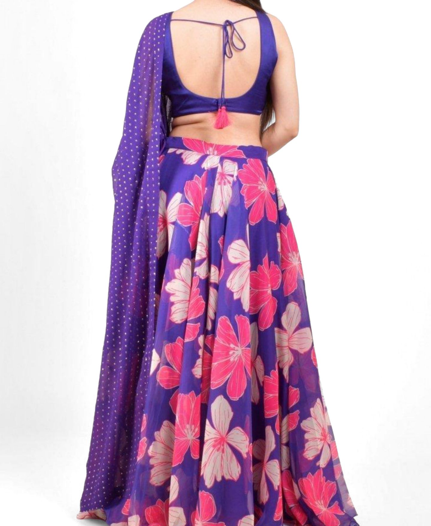 Женские платья RAAS Floral Embroidered Lehenga Choli, цвет: Фиолетовый — фото 2