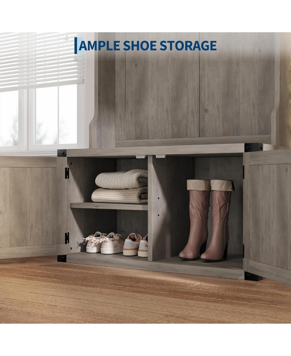 Extra Large 40" Entryway Hall Tree with Bench and Shoe Storage