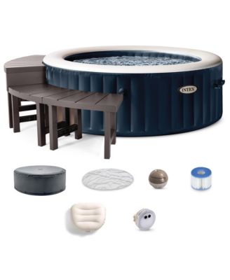 PureSpa Plus Portable Inflatable Jet Spa and Medium PureSpa Benches (2 Pack)