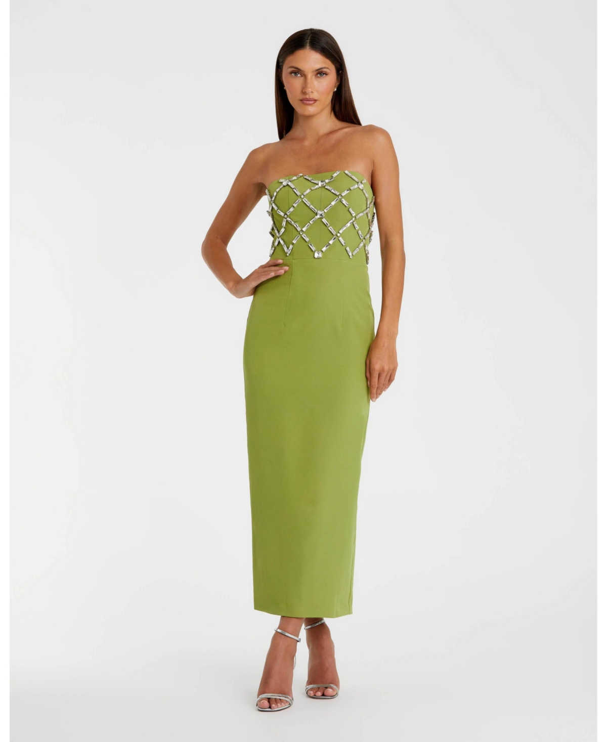 Mac Duggal Women's Strapless Crystal-Embellished Column Midi Dress