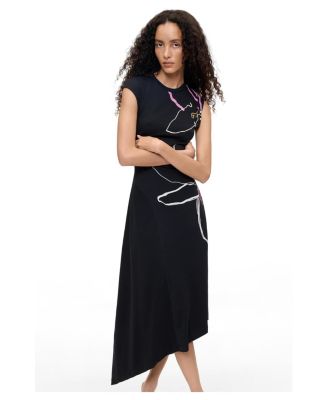 Women's Floral-Print Asymmetric Dress