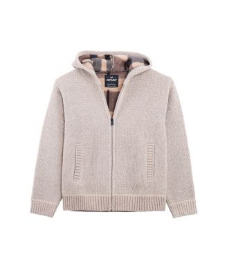 Boy's Size 4-18 Fleece Lined Full Zip Hooded Chenille Knit Sweater