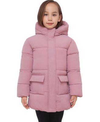 Girls' Madison Longline Hooded Puffer Jacket, Sizes 4-18