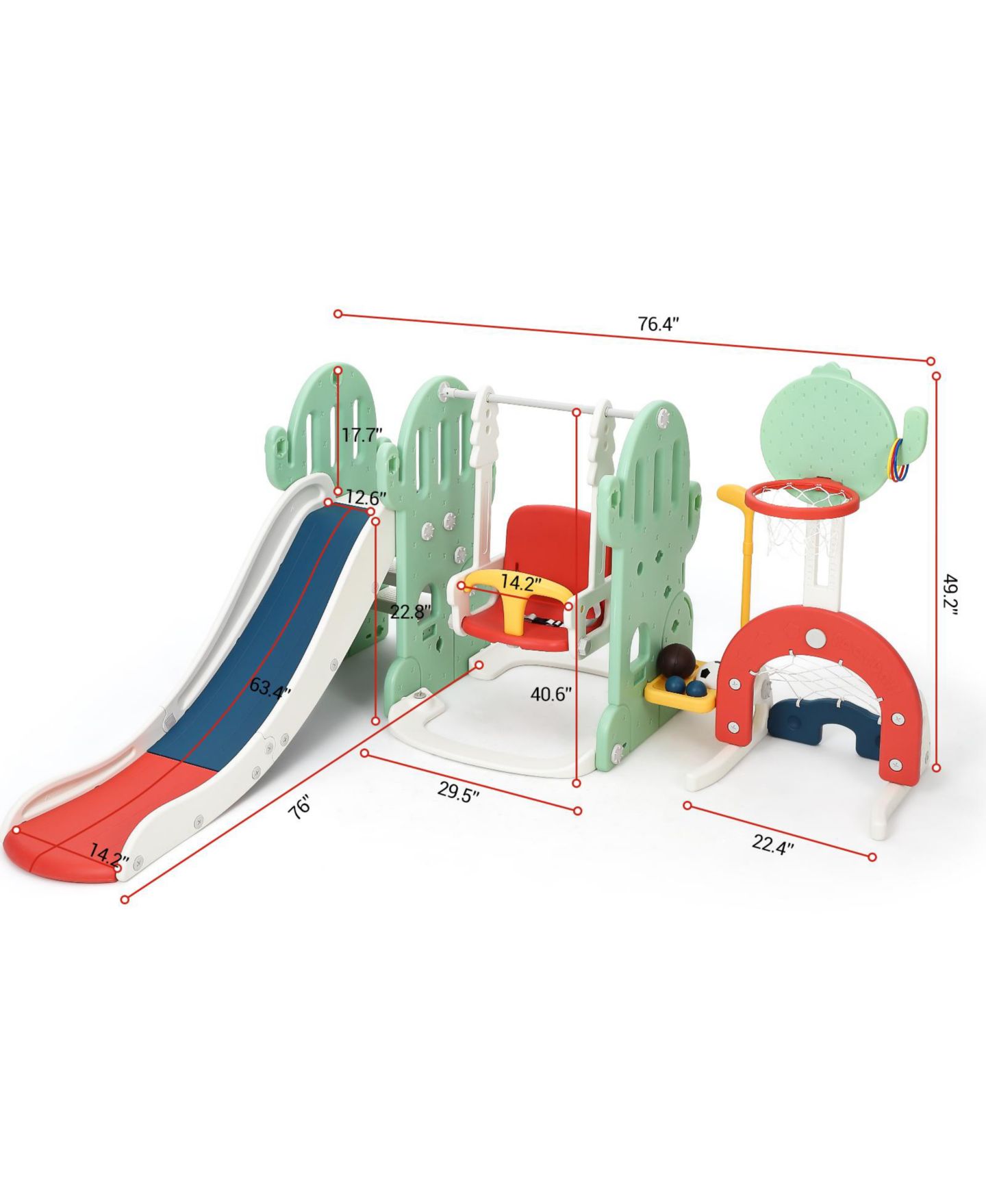 Детские игрушки homfan 5-in-1 Cactus Playground Set, Ages 3-8 — фото 2
