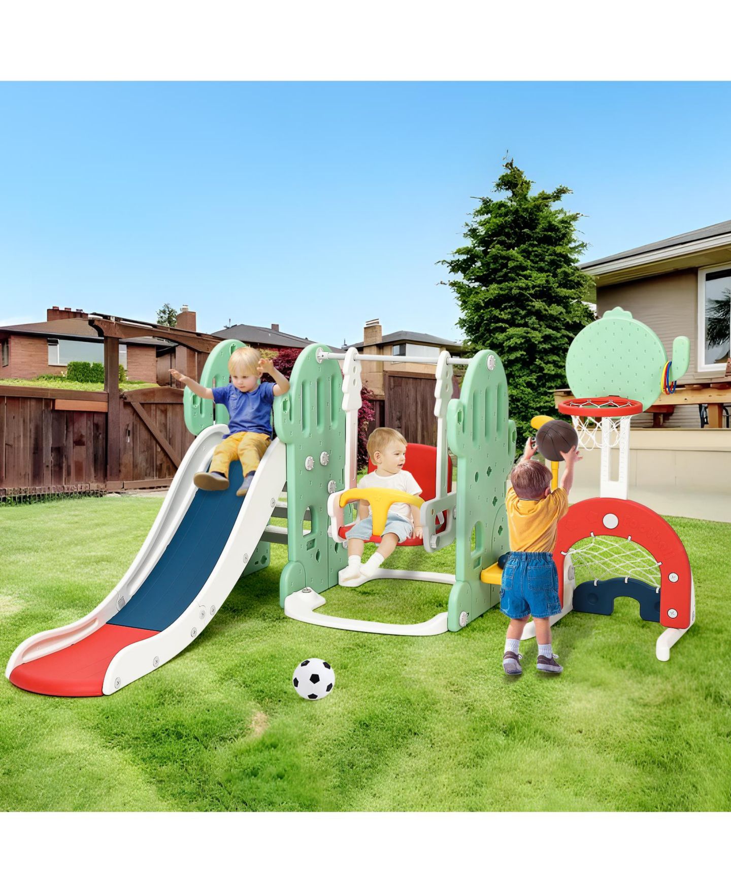 Детские игрушки homfan 5-in-1 Cactus Playground Set, Ages 3-8 — фото 10