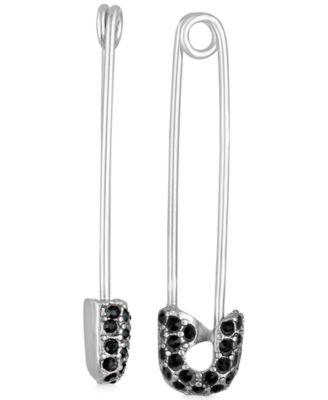 RACHEL Rachel Roy - Silver-Tone Pav&eacute; Safety Pin Drop Earrings