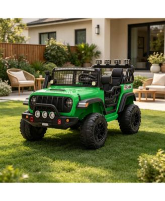 24V Electric 2-Seater Metal Ride-On Truck, 44.7" L x 31.5" W x 28.5" H, Remote Control, 110 lb. Capacity, Ages 3+