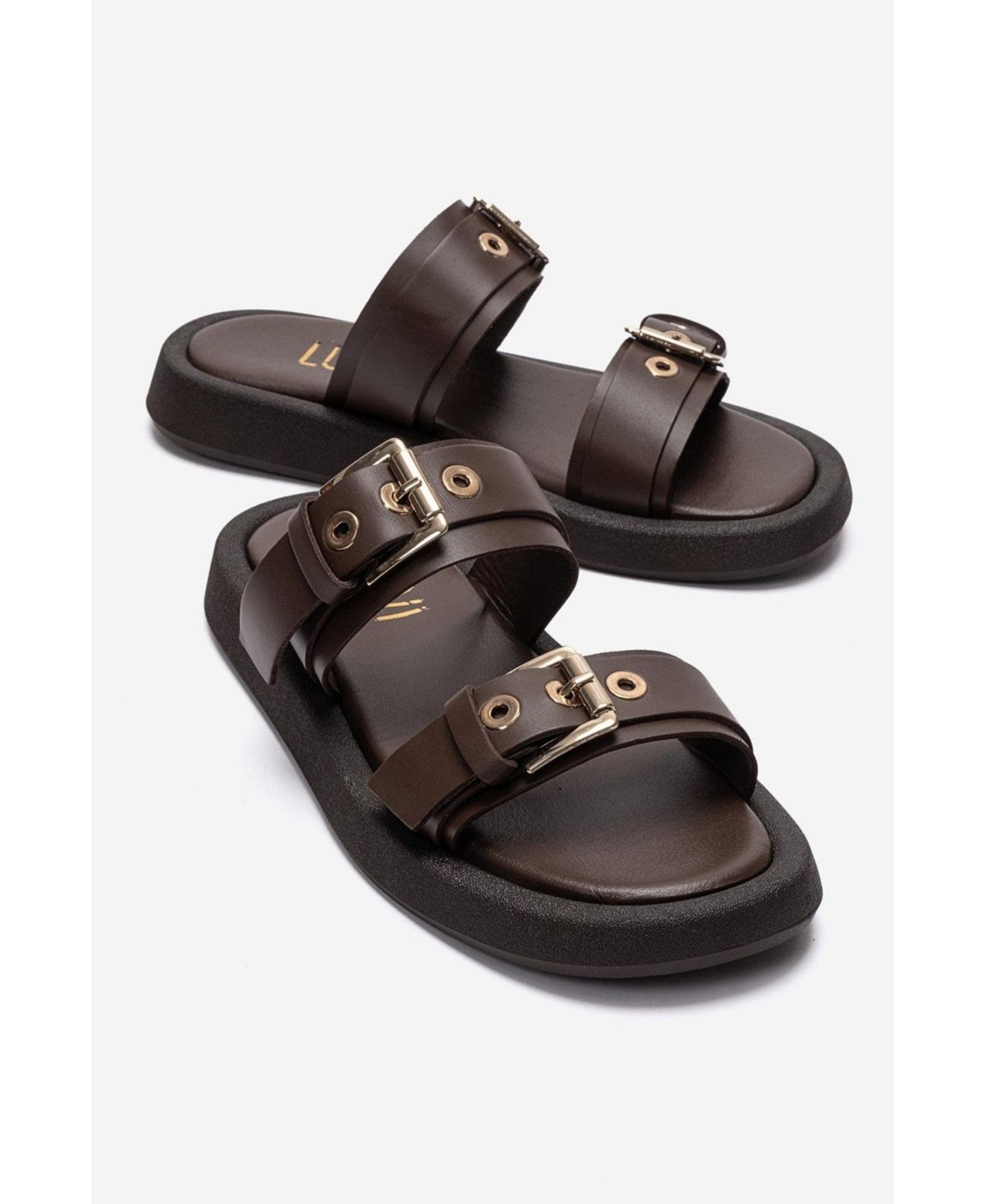 Женские сандалии Forever & Always Shoes Dorel Leather Buckle, цвет: Коричневый — фото 3