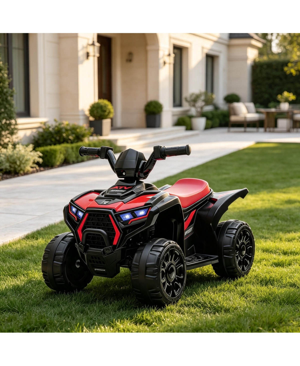 6V Kids Ride On Atv Quad Toy, Battery Powered 4-Wheel Off Road Vehicle for Outdoor Fun, Red/Pink, Ages 3-6