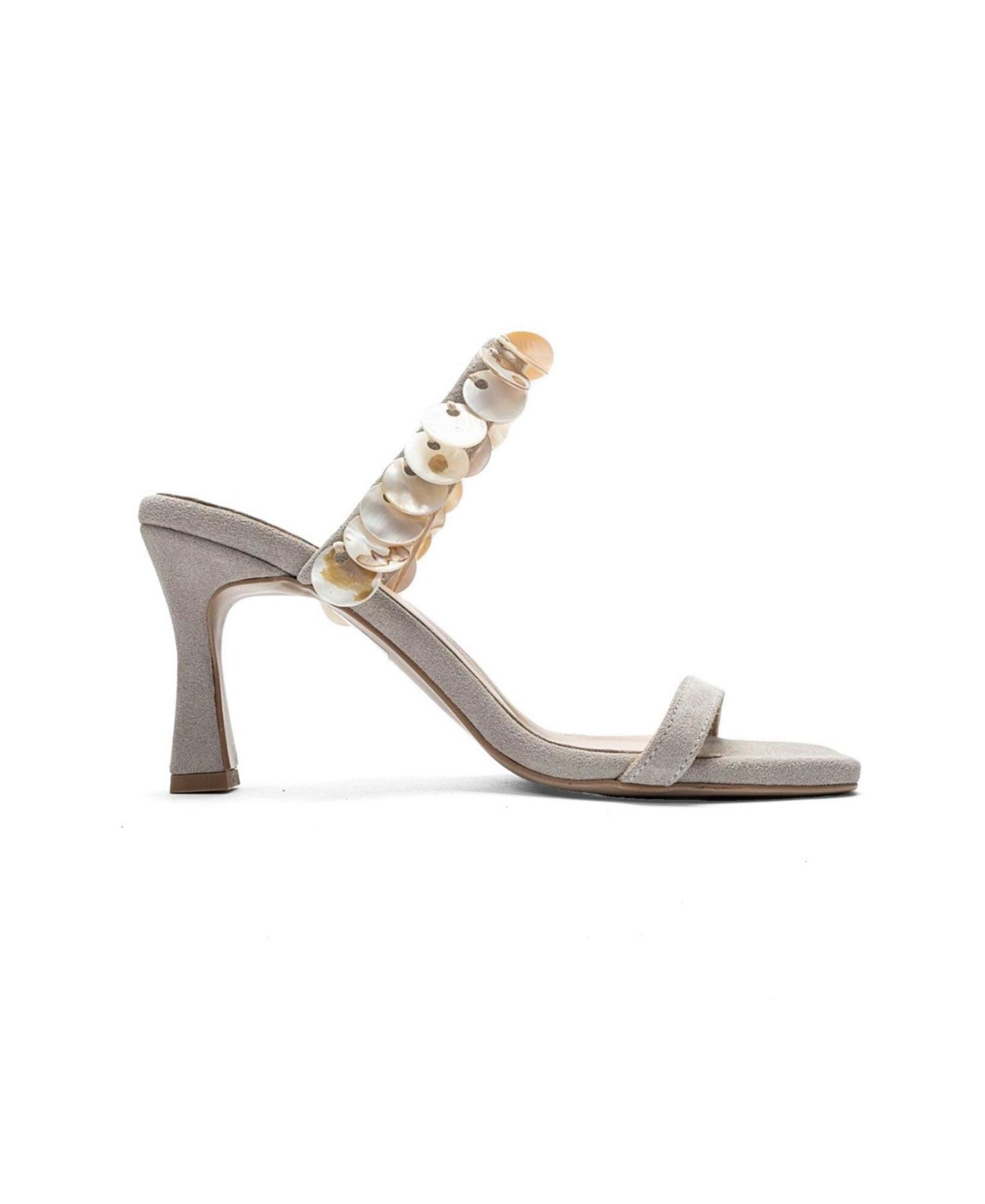 Женские сандалии Forever & Always Shoes Arund Leather Stiletto Ankle Strap Sandal, цвет: Бежевый замшевый — фото 2