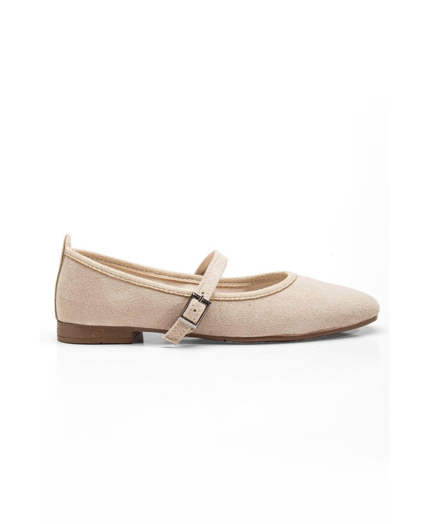 Женские туфли Мэри Джейн Prologue Shoes Emilie на плоской подошве, цвет: Бежевый замшевый — фото 2