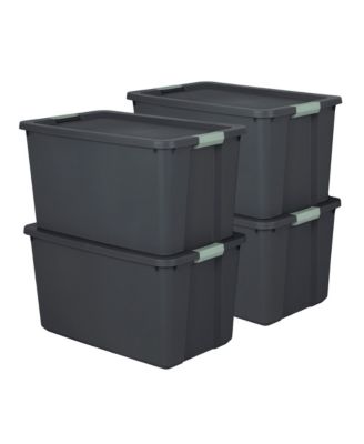 4 Pack 34 Gallon Latch Tote, Stackable Plastic Storage Bin Container