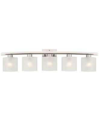 Possini Euro Linen Glass 40 1/2"W  Brushed Nickel 5-Light Bath Light