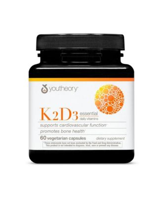 Youtheory - K2D3 Essential Daily Vitamins  -  60 Vegetarian Capsules
