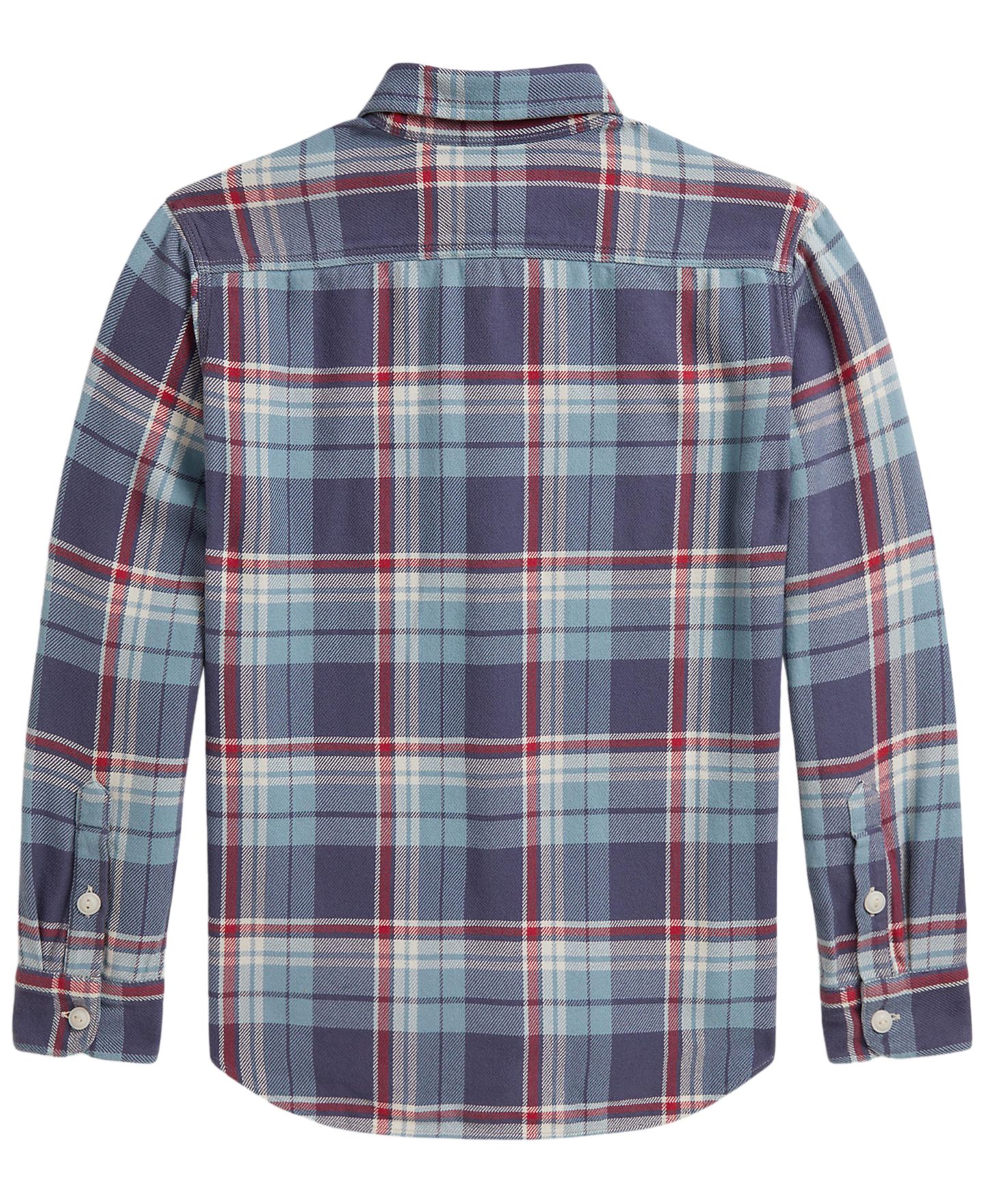 Рубашка Polo Ralph Lauren Plaid Cotton Flannel Work для мальчиков, цвет: Синий — фото 6