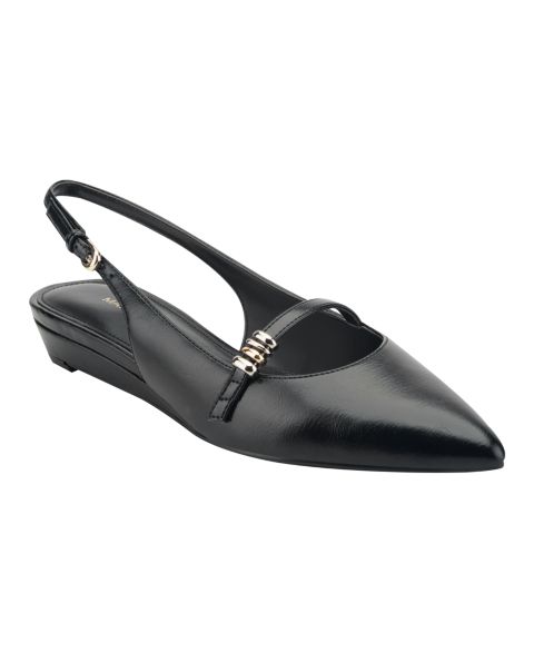 Женские балетки Marc Fisher Kindy Demi-Wedge Slingback Dress Flats, цвет: Чёрный