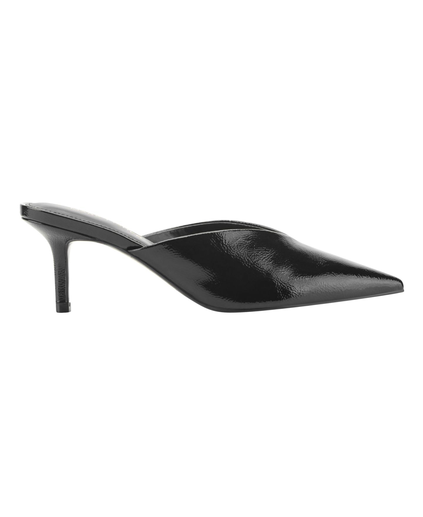 Женские сабо Marc Fisher Aprile Sweatheart Top Line Dress Mules, цвет: Чёрный лаковый — фото 2