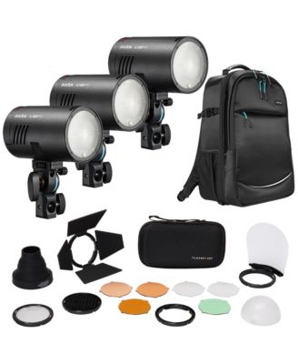 AD100Pro II Pocket Flash 3-Pack Bundle with Backpack and Accessory Kit