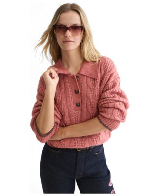 Women's Cable Stitch Boxy-Fit Pullover