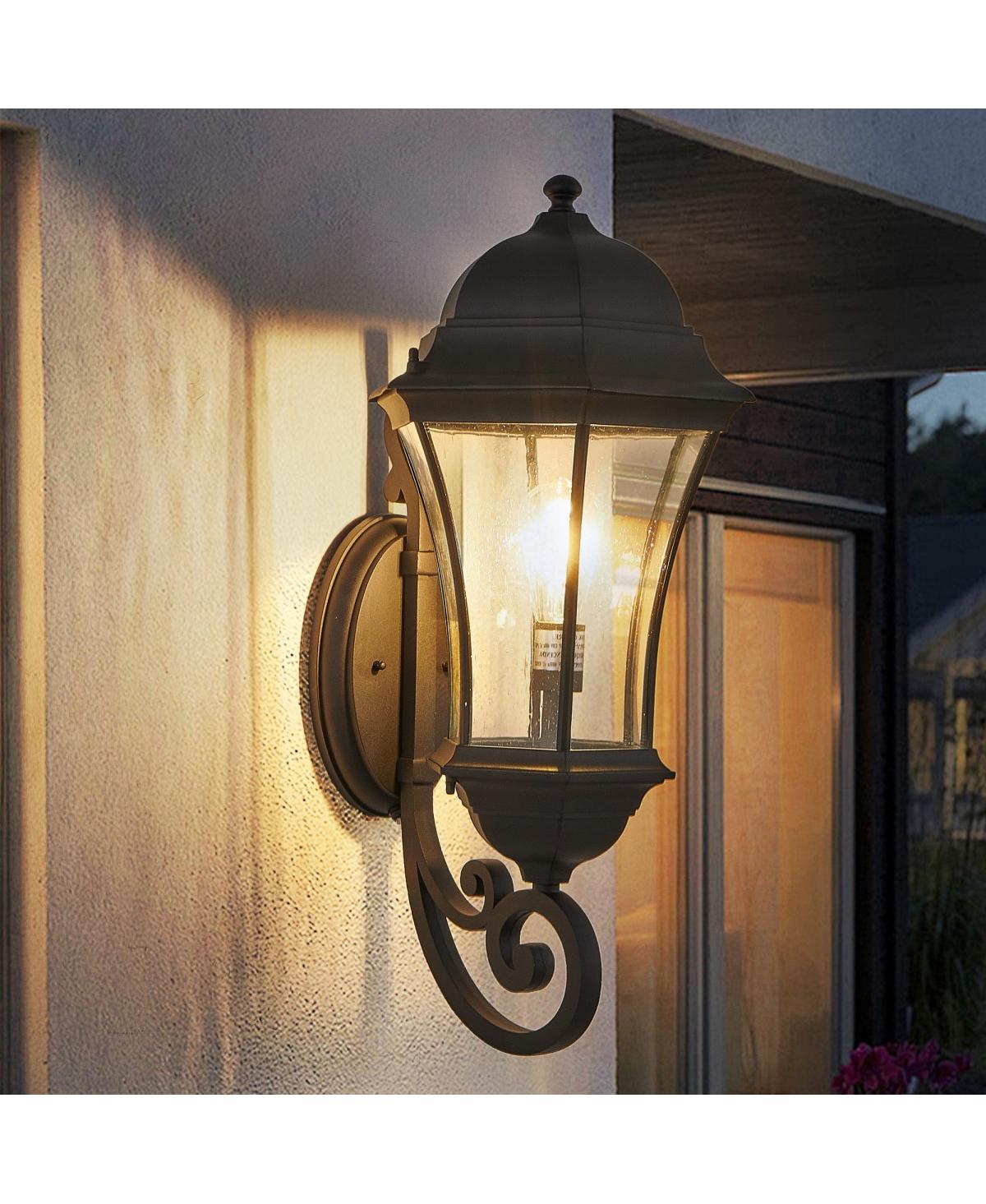 Asagikoiai 26.7"(H) Outdoor Wall Lantern with Dusk to Dawn Sensor, Waterproof Exterior Light Fixture