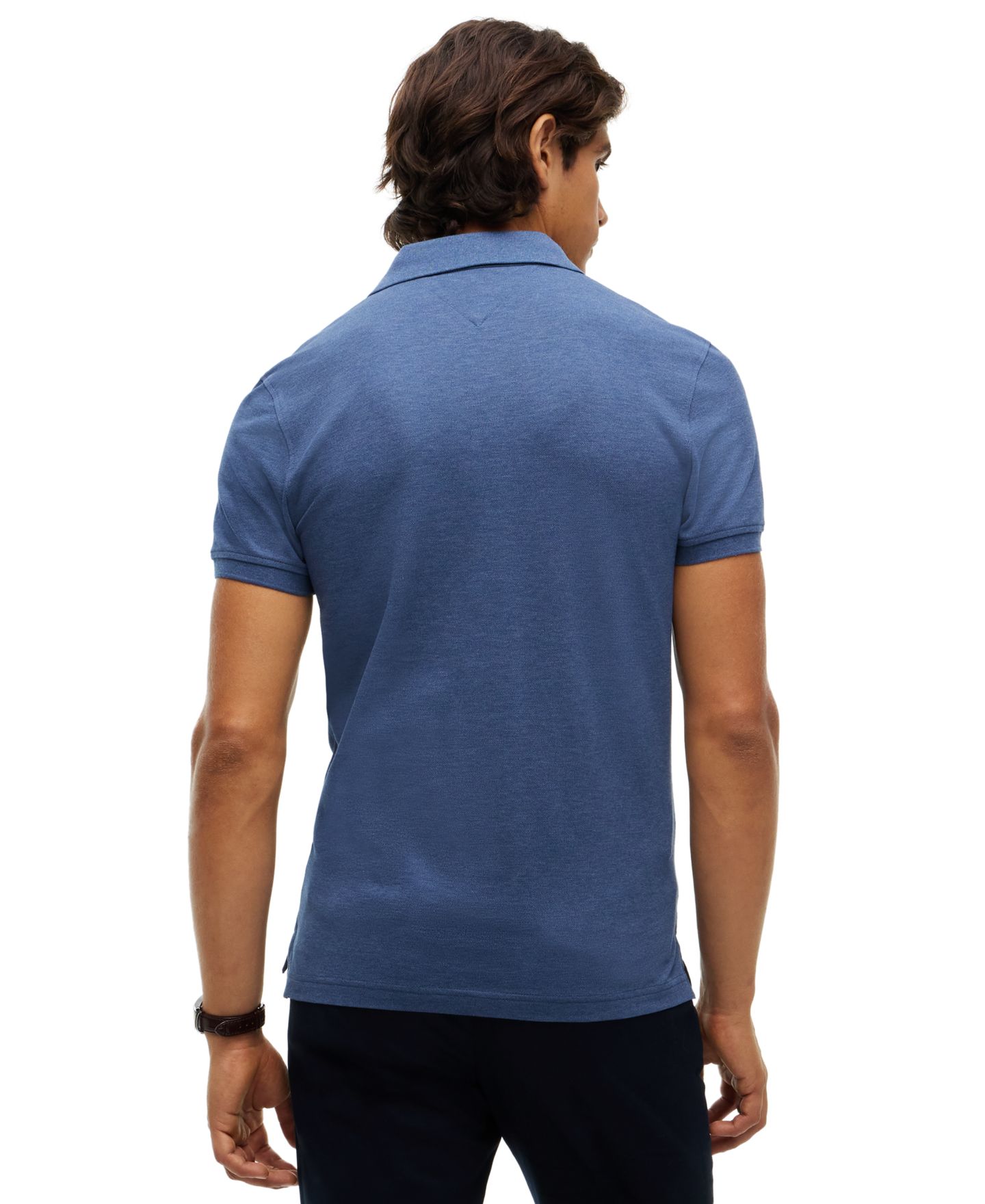 Мужское поло Tommy Hilfiger 1985 Slim-Fit Polo Shirt, цвет: Морской меланжевый — фото 4
