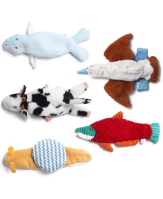 5 Pack Natures Call Crinkle Dog Toys, No Stuffing Plush Baby Animals with Squeaker, Tug and Fetch Toy for All Breeds and Puppies