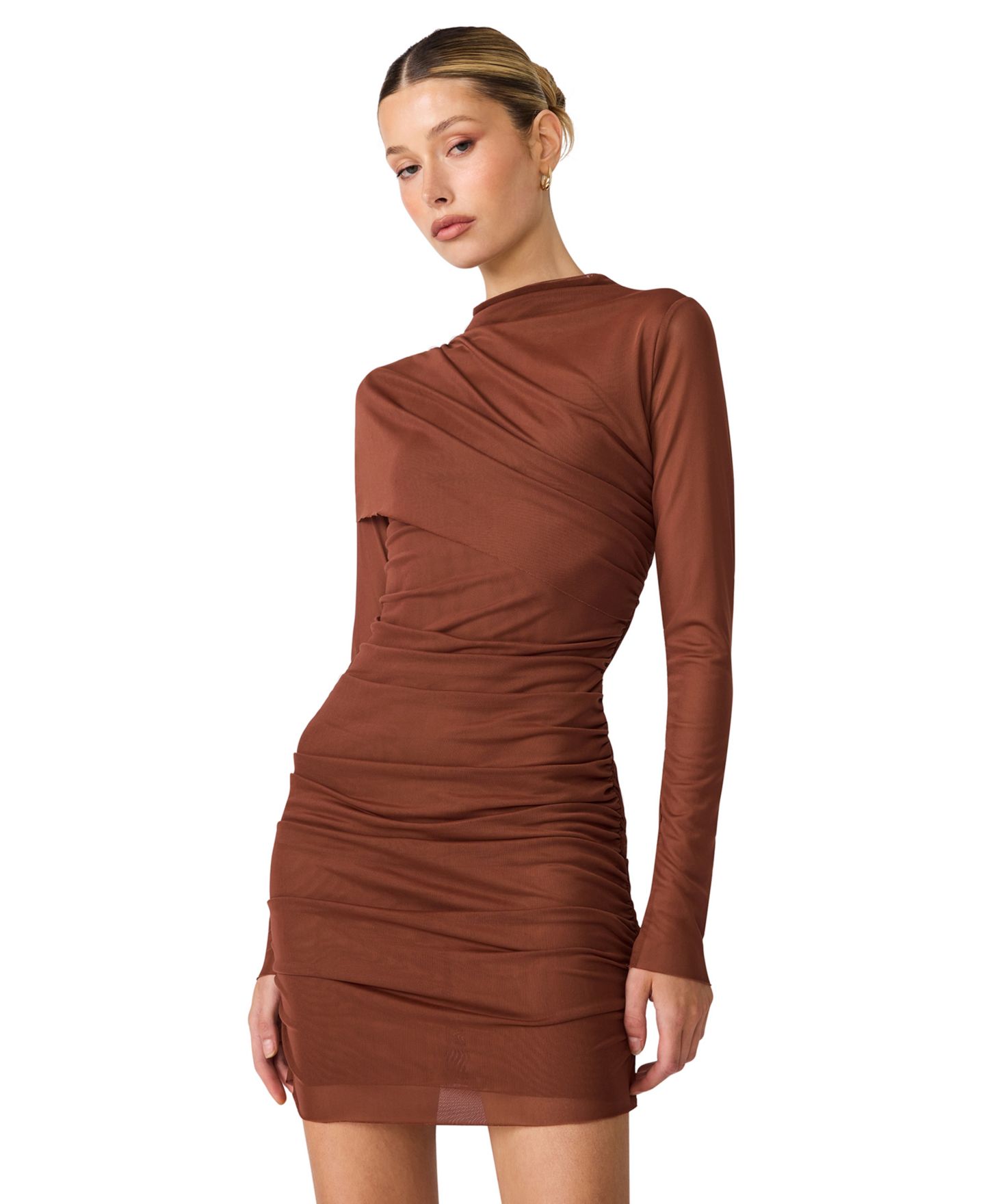 Женское платье Steve Madden Catrina Long-Sleeve Body-Con, цвет: Коричный — фото 2