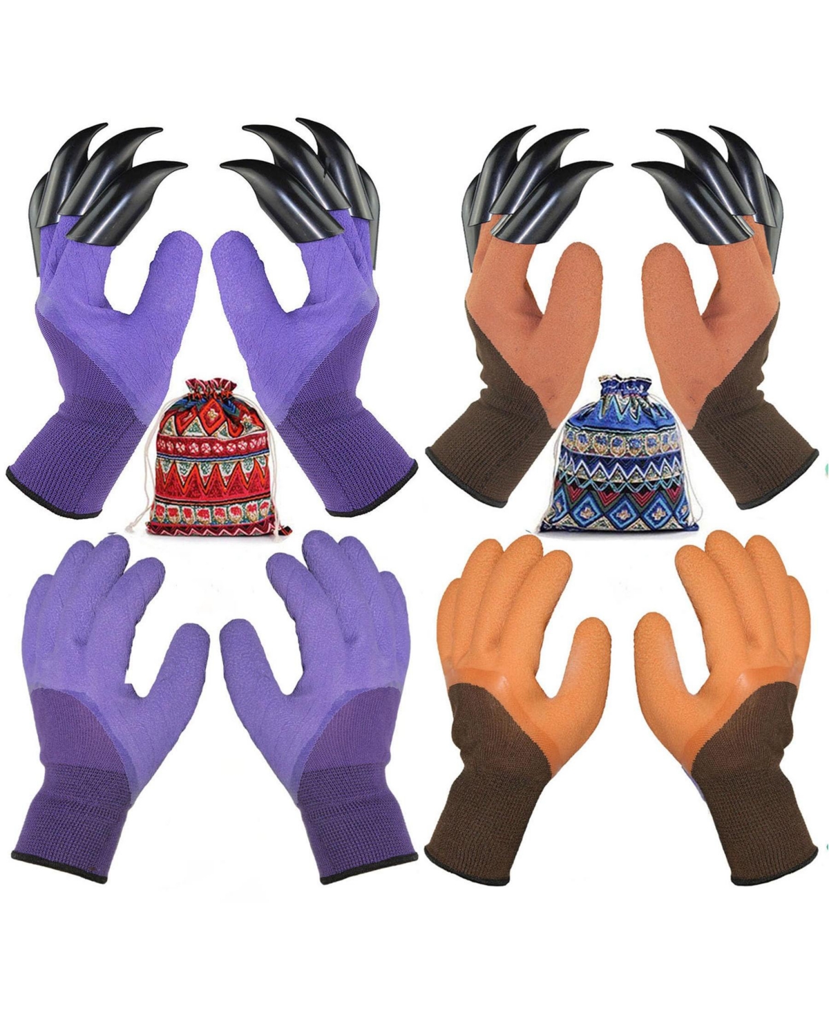 Xdovet Gardening Gloves With Claws For Digging Planting Weeding Waterproof Breathable