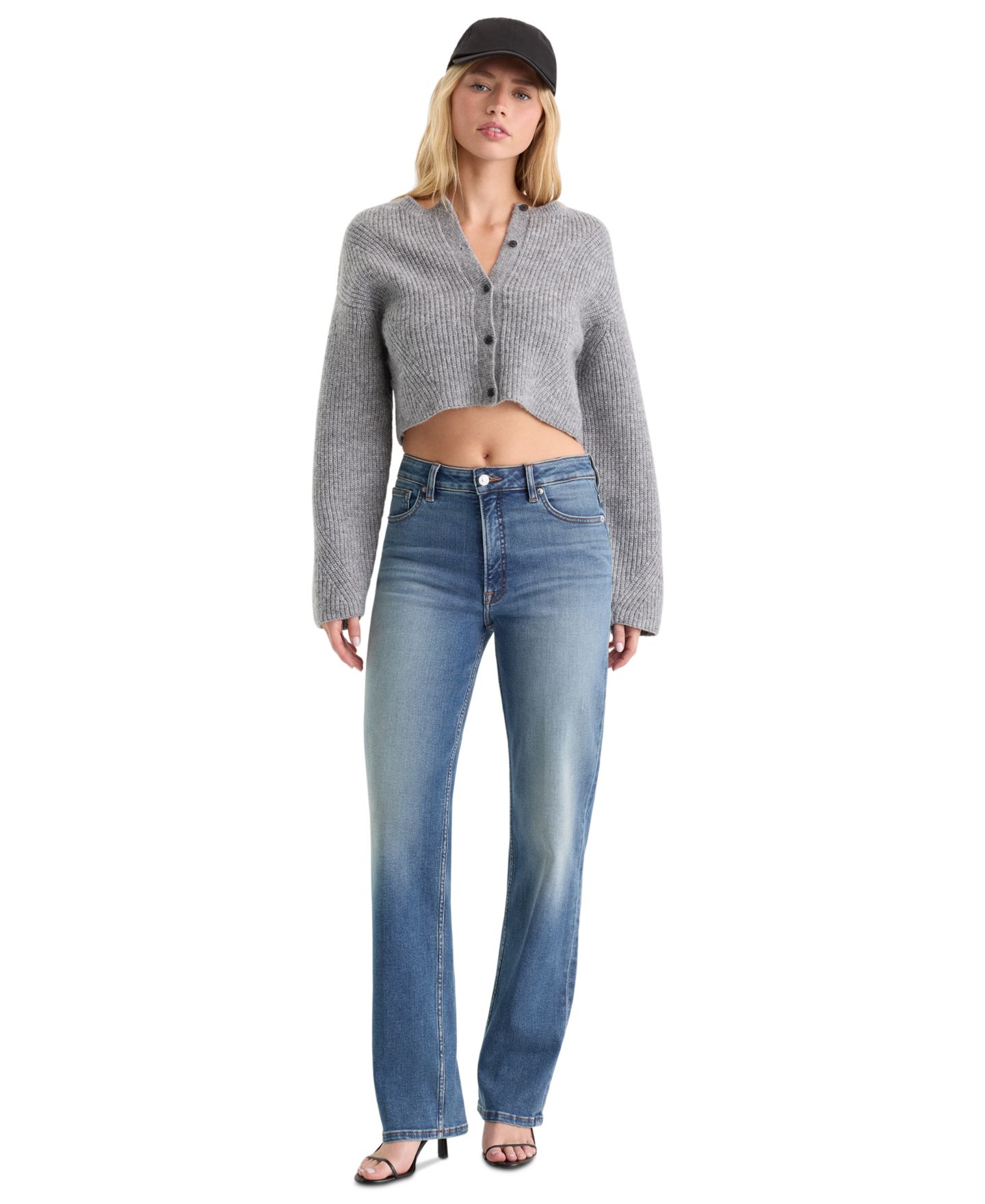 Женские джинсы Good American Good True Straight High-Rise Straight-Leg, цвет: Индиго — фото 2