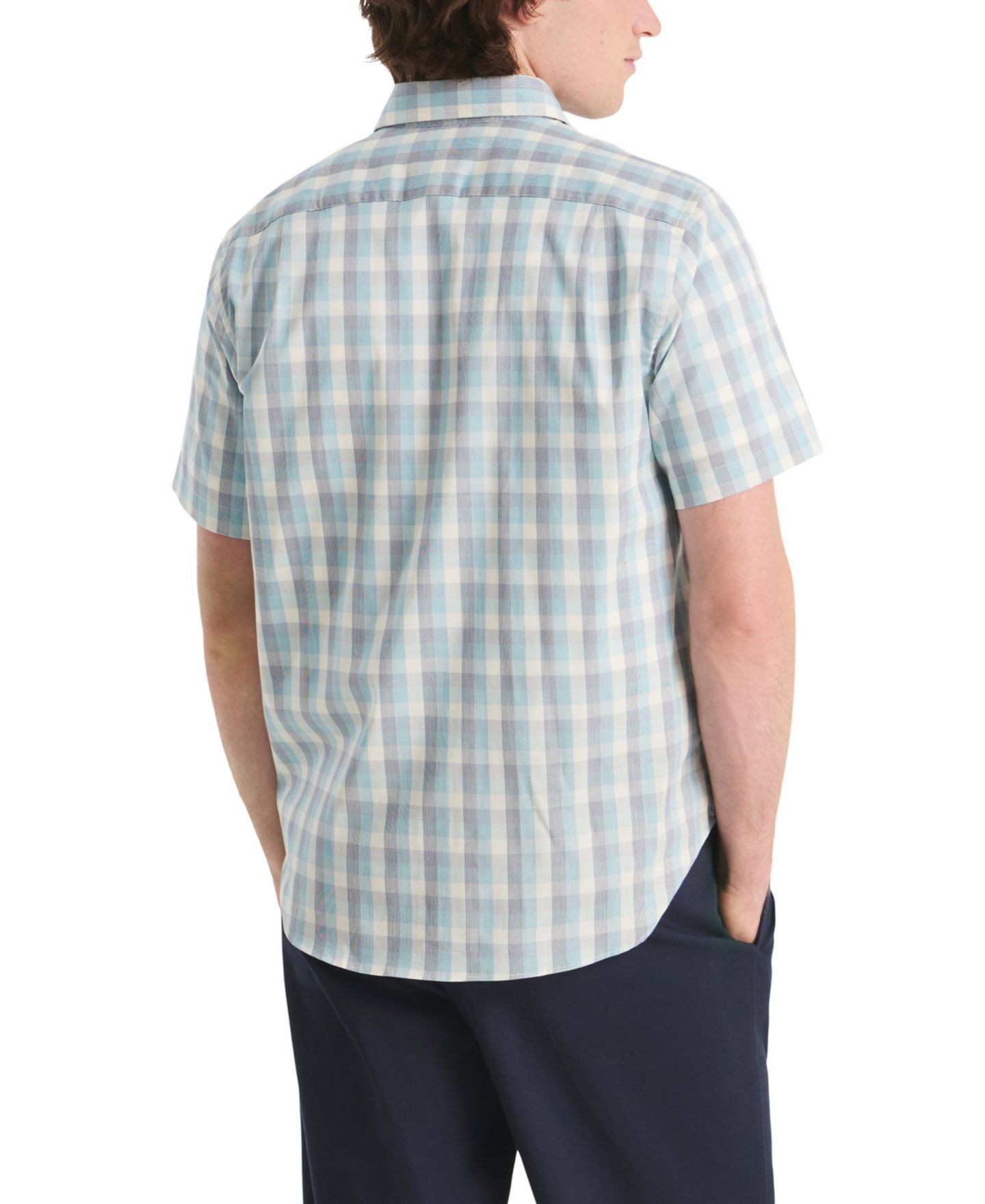 Мужская рубашка Nautica Plaid Short-Sleeve, цвет: Пляжный — фото 5