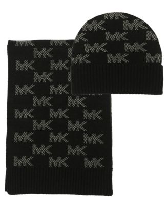 Check Cuff Beanie and Scarf Set