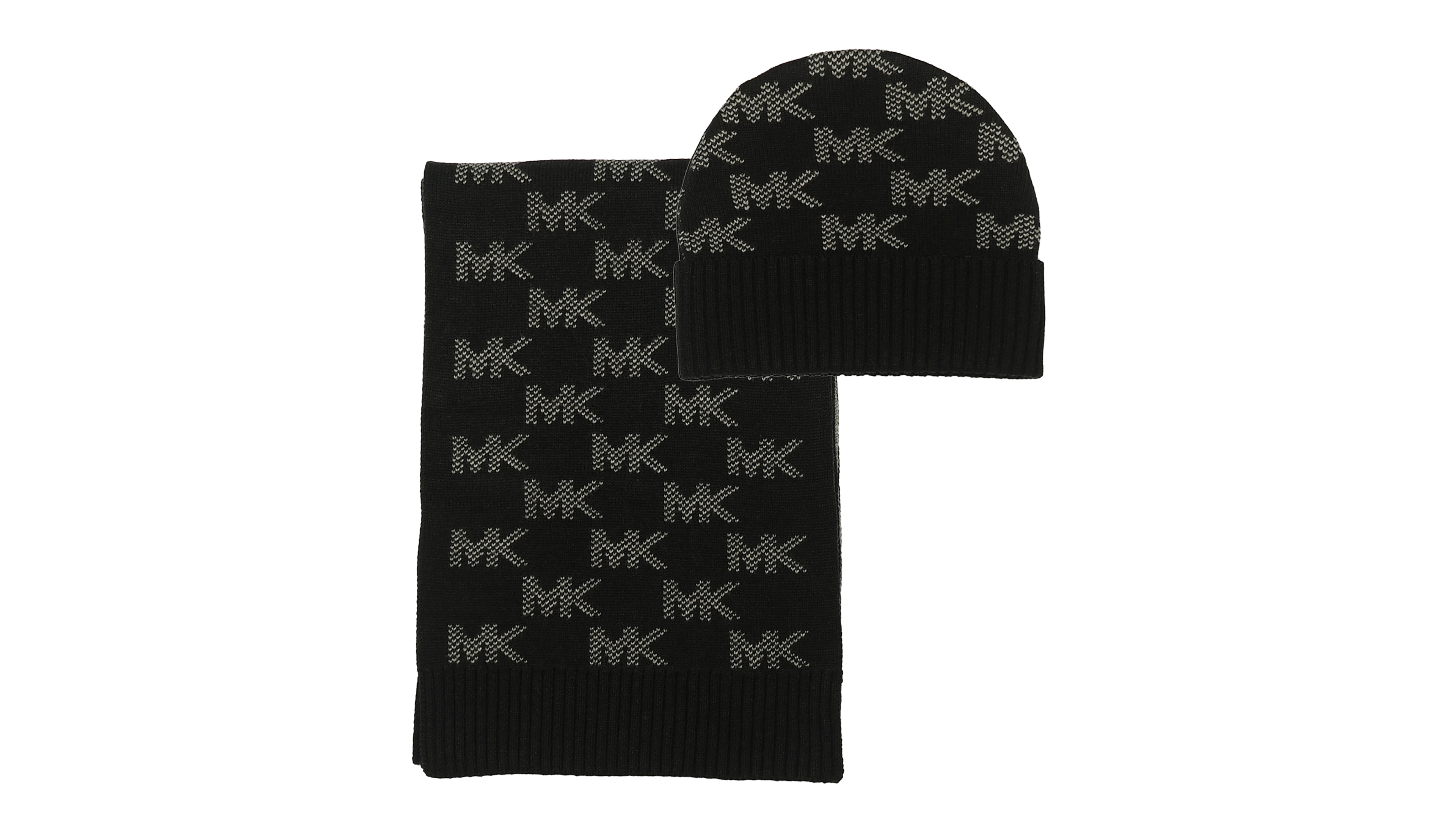 Michael Kors Check Cuff Hat and Scarf Set