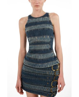 Women's Halter Neck Denim Blouse