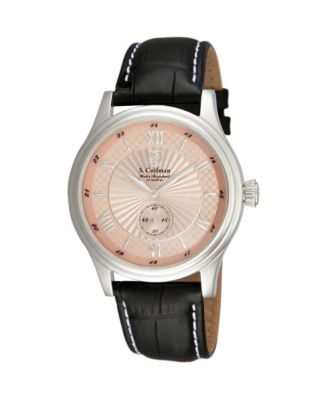 S.Coifman  Men's Heritage Quartz Dial Leather Strap Watch