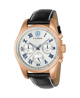 S.Coifman SC0088 Men's Chronograph Dial Leather Strap Watch