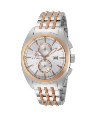 S.Coifman Men's Heritage Chronograph Silver Dial Stainless Steel Bracelet Watch
