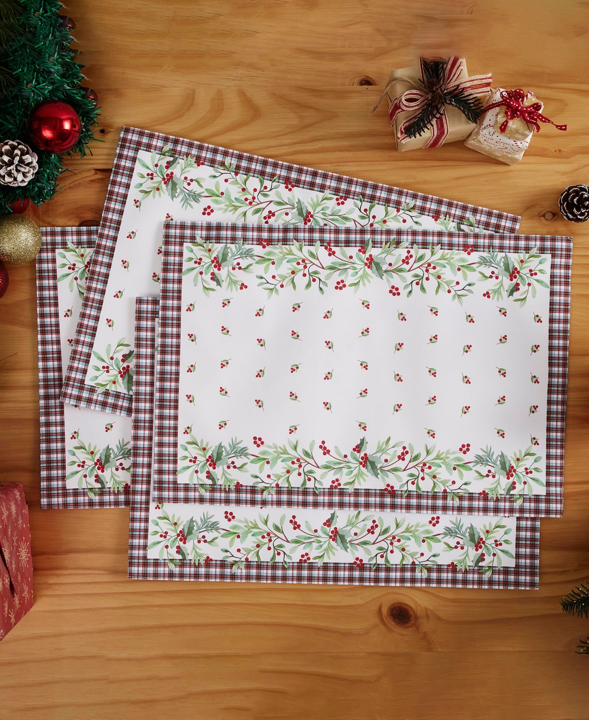 Avanti Holly Plaid Placemats, Set of 4