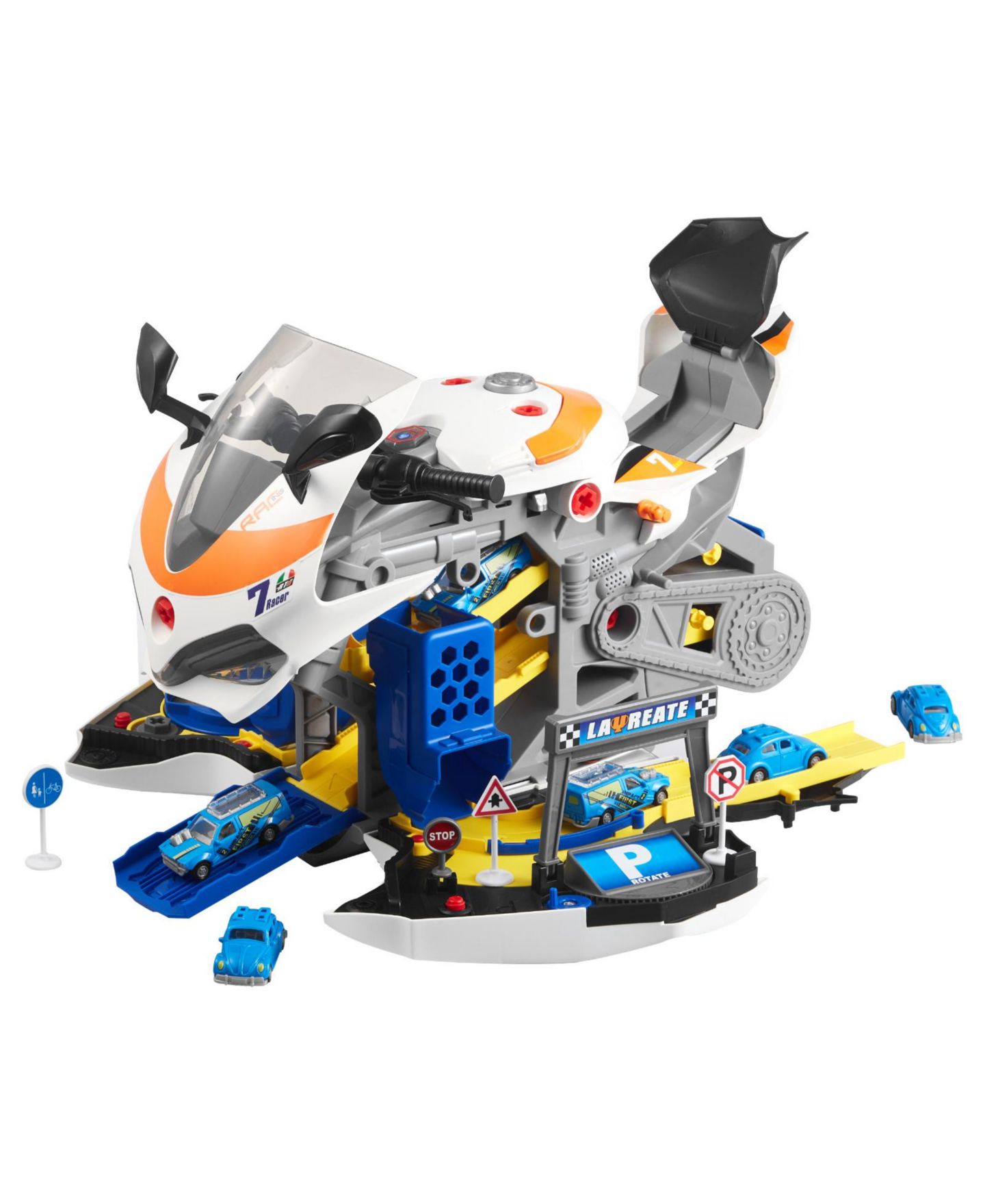 Детские игрушки SUGIFT 25 Piece Motorcycle Mechanic Toy with Removable Parts Lights Sounds for Ages 3 Years and Up, цвет: Жёлтый — фото 7